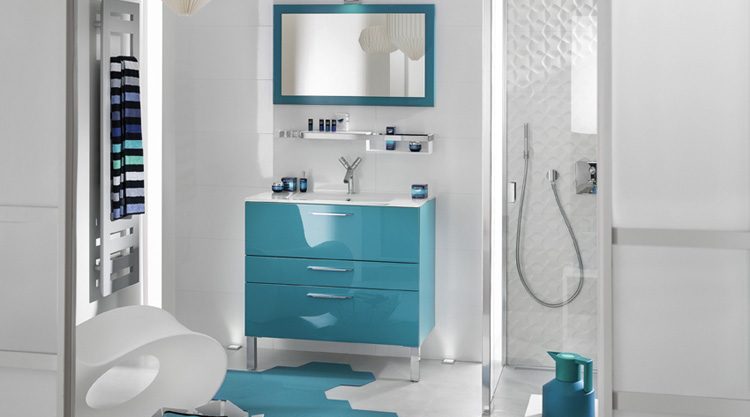 meuble de salle de bains de couleur