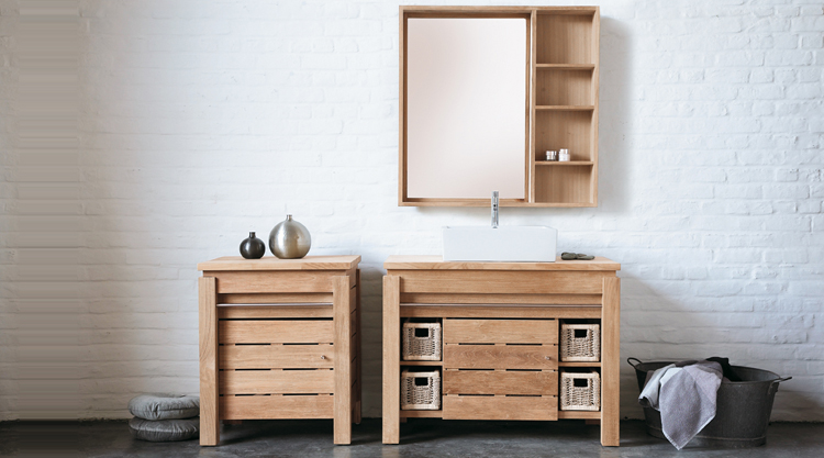 meuble de salle de bains en teck