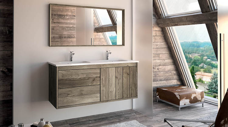 meuble de salle de bains en bois massif
